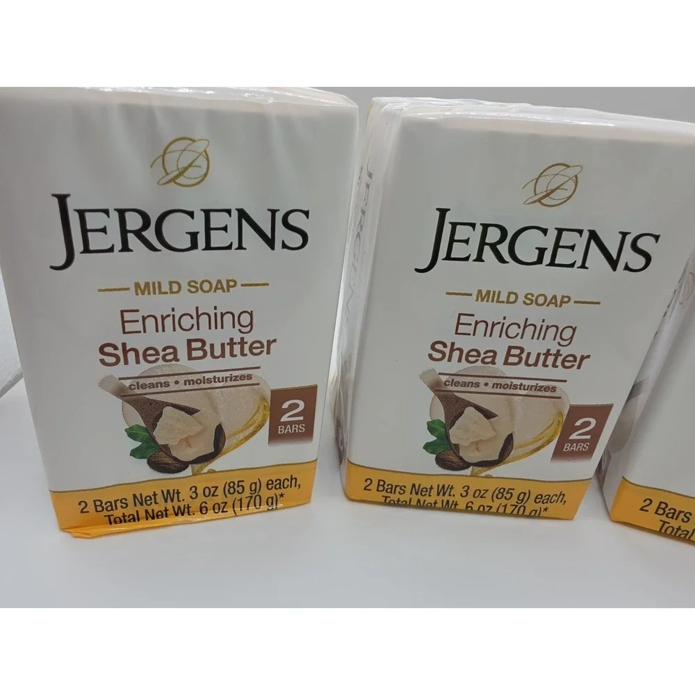 Jergens Enriching Shea Butter Mild Soap 6 Bars (3 Packs x 2) Brand New 3oz Each